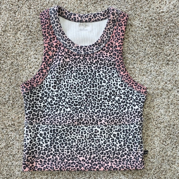 Jessica Simpson Tops - Jessica Simpson Pink and Black Animal Print Tank Top